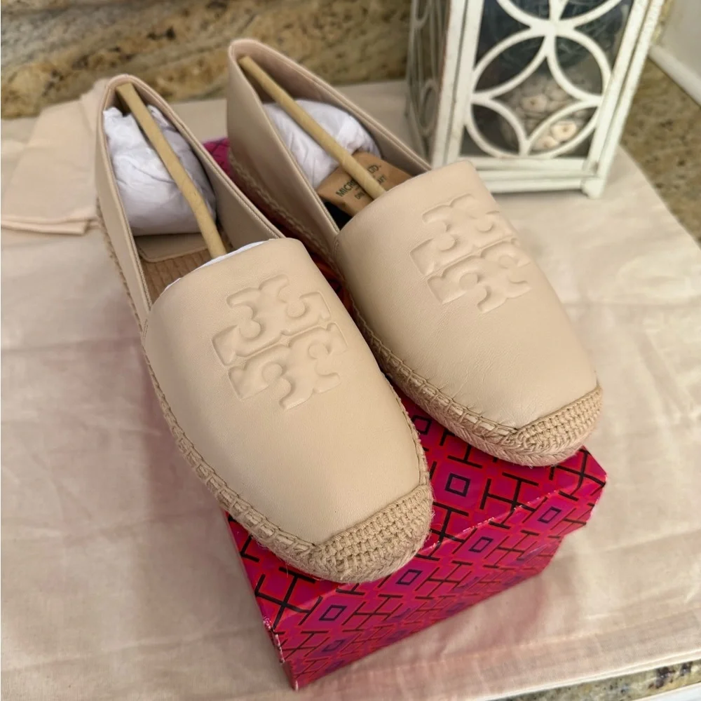 New Tory Burch  Dulce EVERLY LEATHER ESPADRILLE NEVADA RETRO